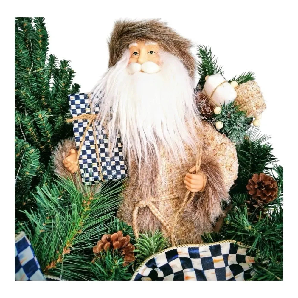Mackenzie Childs Farmhouse Illuminated Santa In Sleigh NIB